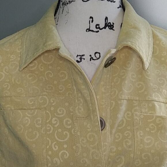 Christopher & Banks Button Front Blazer Jacket Corduroy Stretch Swirl Pattern - Picture 2 of 10